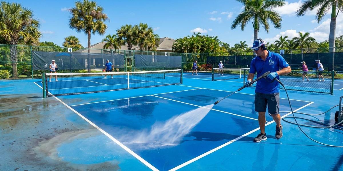 Court cleaning background